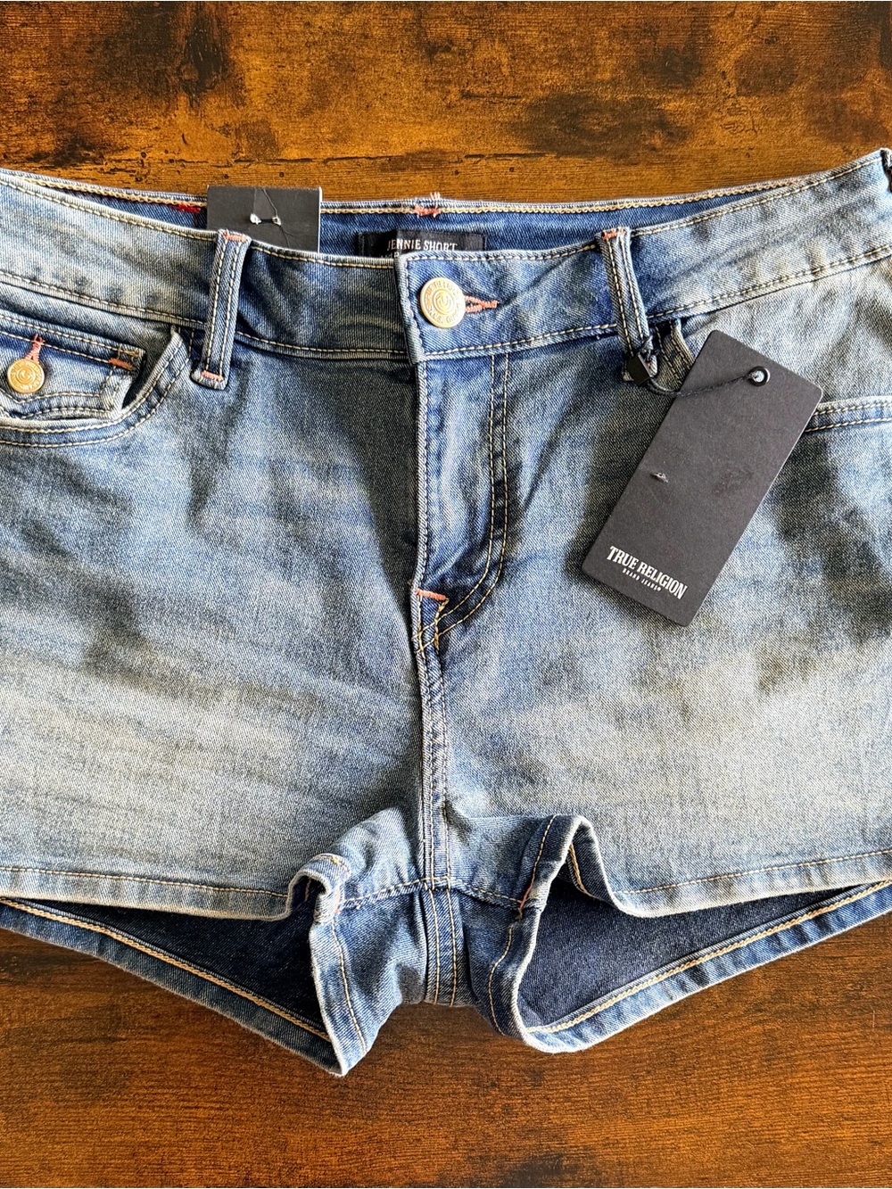 True Religion Women's Light Blue Button Close Pockets Denim Shorts Women’s 29